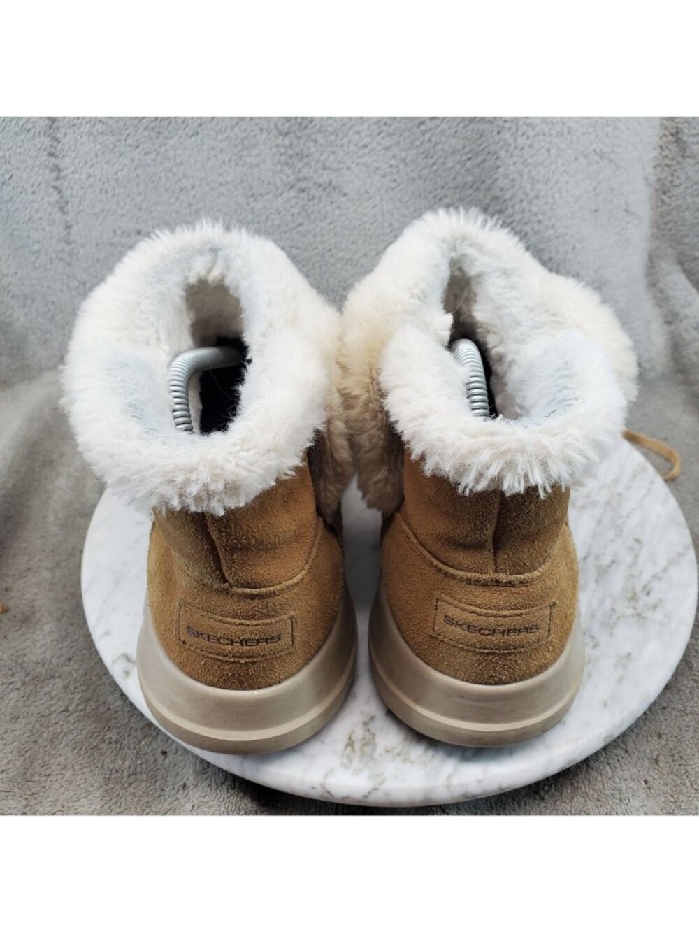 Skechers Shoes Womens Size 9 On The Go Joy Bundle Up Brown Suede Boots *Read* - Picture 5 of 10